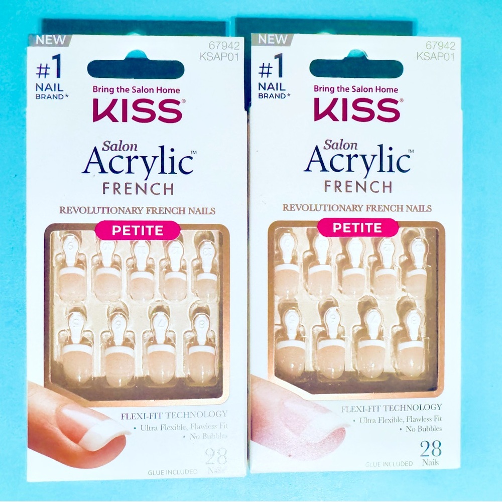NEW: 2 Pack Valentine’s Kiss Acrylic French Nails for Pinkies!